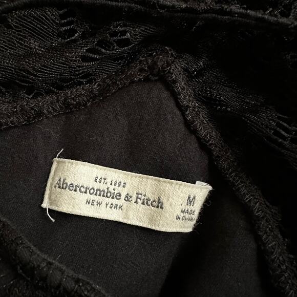 Abercrombie & Fitch Black Lace Mini Dress Mesh Witchy Fall Halloween Goth Y2K - Picture 3 of 8